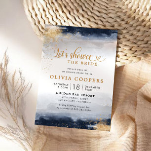 Einladung der Marine und der Gold Bridal Dusche