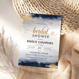 Einladung der Marine und der Gold Bridal Dusche