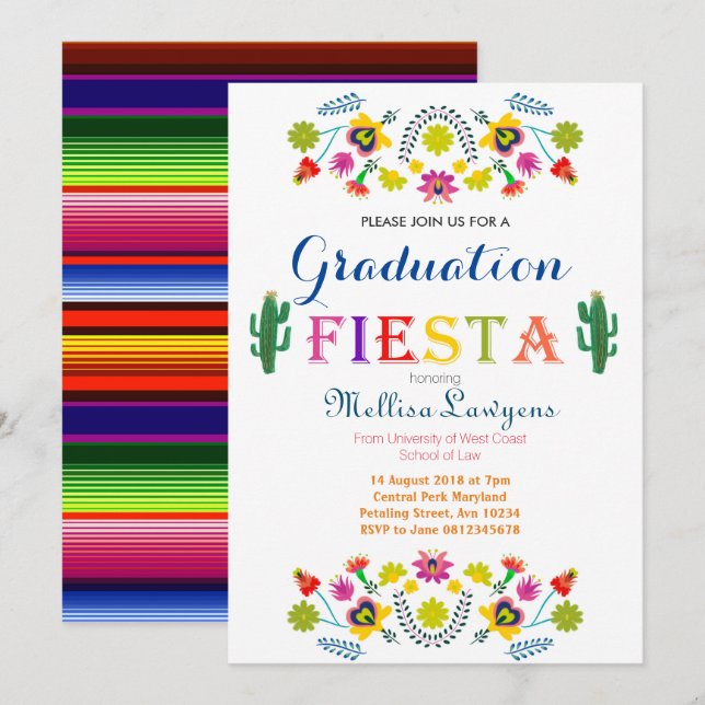 Einladung der mexikanischen Jura School Graduation (Vorne/Hinten)
