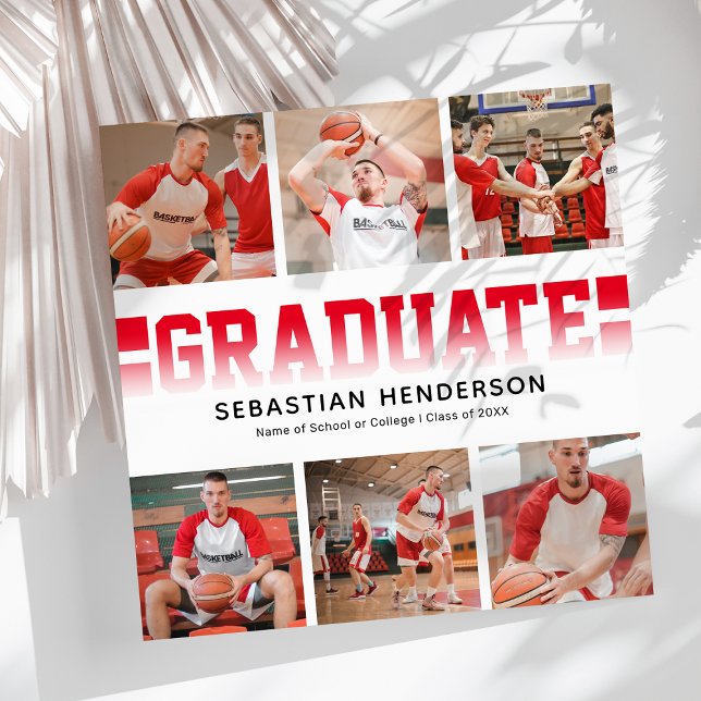 Einladung der Moderne Sports Foto Graduation Party (Von Creator hochgeladen)