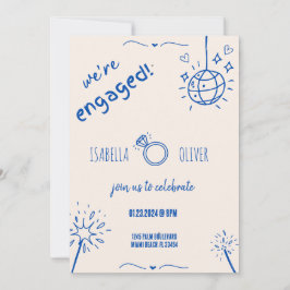 Einladung der modernen blauen Hand