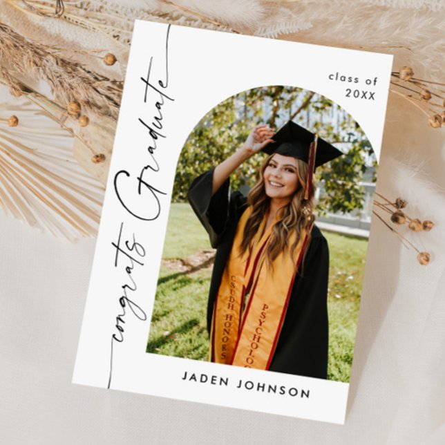 Einladung der Modernen FOTO Graduation Party Postkarte (Von Creator hochgeladen)