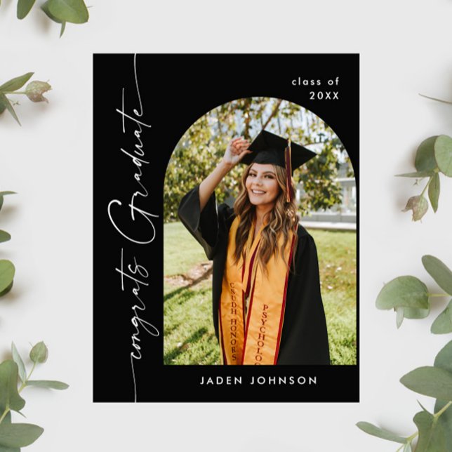 Einladung der Modernen FOTO Graduation Party Postkarte (Von Creator hochgeladen)
