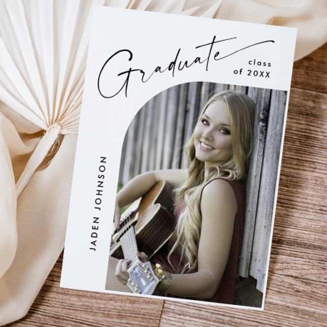 Einladung der Modernen FOTO Graduation Party Postkarte (Von Creator hochgeladen)