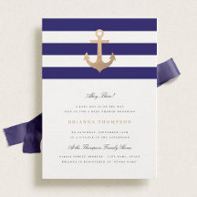 Einladung der Nautical Navy-Baby-Dusche