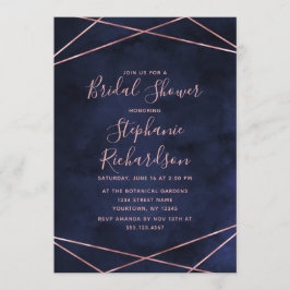 Einladung der Navy Blue & Rose Gold Bridal Dusche