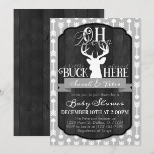 Einladung der Navy Gray Tribal Deer Baby Shower
