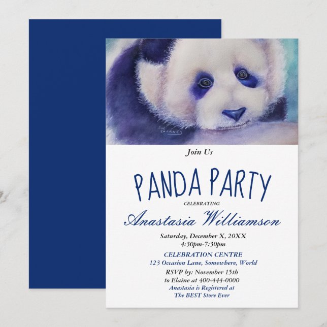 EINLADUNG DER NIEDLICHEN PANDA 10. (Vorne/Hinten)