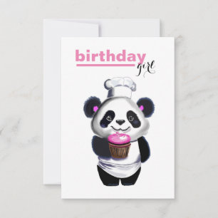 Einladung der niedlichen Panda Bear Girl zum Gebur