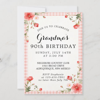 Einladung der Oma zur 90. Geburtstagskarte