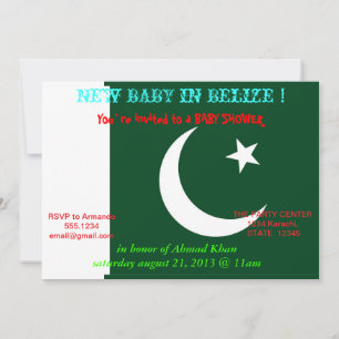 Einladung der pakistanischen Flagge zur Babydusche