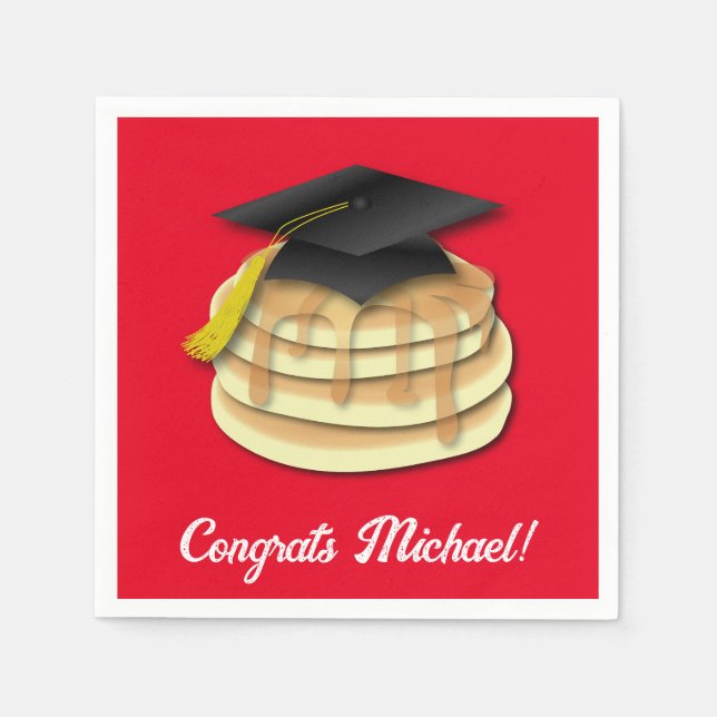 Einladung der Pancake Brunch Graduation Party Serviette (Vorderseite)