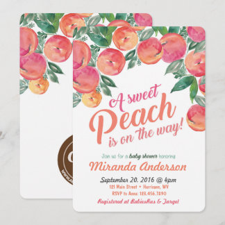 Einladung der Peach Baby Dusche