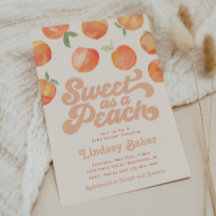 Einladung der Peach Baby Dusche | Kleiner Pfirsich