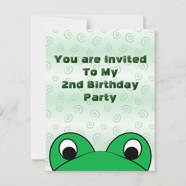 Einladung der Peeping Frog Birthday Party (Vorderseite)