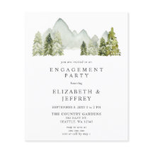 Einladung der Pine Engagement Party für die Budget