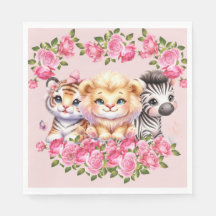 Einladung der Pink WIld Animal Girl's Baby Shower