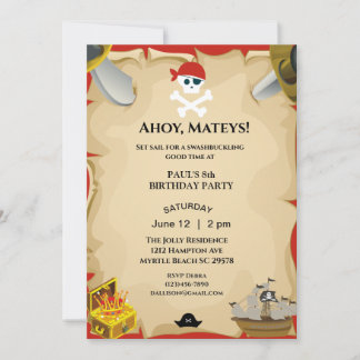 Einladung der Pirate Birthday Party