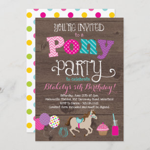 Einladung der Pony Birthday Party