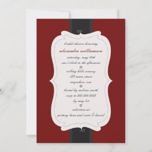 Einladung der Posh Bridal-Dusche {rot & schwarz}