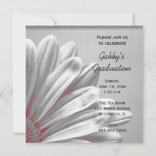 Einladung der Red Floral Highlights Graduation Par