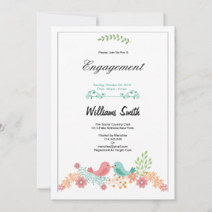 Einladung der "Romantic Floral Engagement Party"