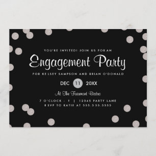 Einladung der Silver Dotted Engagement Party