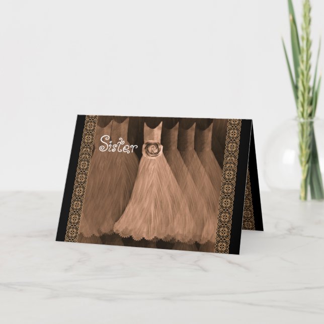 EINLADUNG DER SISTER-Trauzeugin ANTIQUE COPPER (Vorderseite)