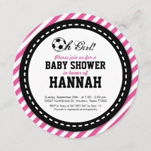 Einladung der Soccer Girl Baby Dusche