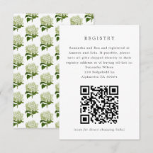 Einladung der White Hydrangea Bridal Registrierung