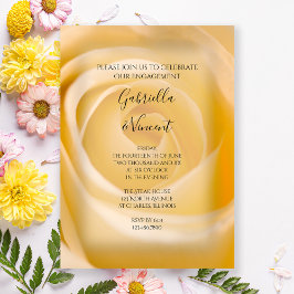 Einladung der "White Rose Floral Engagement Party"