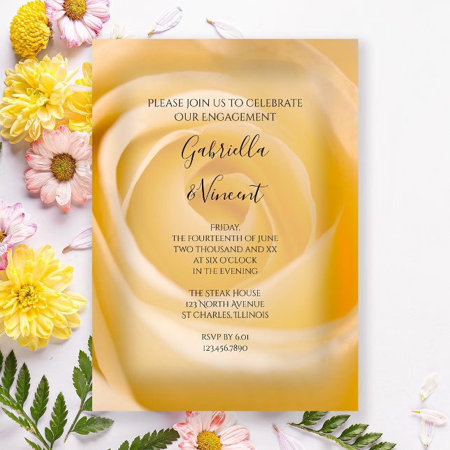 Einladung der "White Rose Floral Engagement Party" (Von Creator hochgeladen)