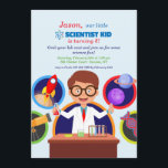 Einladung der Wissenschaftlerin Kid Birthday<br><div class="desc">Die perfekte Einladung für einen Jungen, der Wissenschaft und Experimente Liebe. Die Karte zeigt einen Jungen in einem Labrador, der ein Experiment durchführt, das von wissenschaftlich verwandten Objekten umgeben ist. (Designed by Freepik). ()Die Karte lässt sich einfach mit Ihrem Wortlaut, Schriftart, Schriftart und der Auswahl von sechs Papiertypen anpassen.() Nicht...</div>