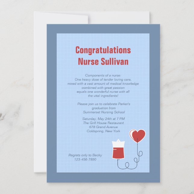 Einladung des Abschlusses des Medizinzentrums (Vorderseite)