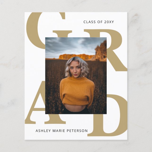 Einladung des Abschlusses "Foto der Haushaltsklass (Vorderseite)