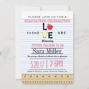 Einladung des Abschlusses für Notebook-Papierlehre