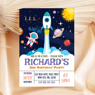 Einladung des Astronauten Boy zum Geburtstag