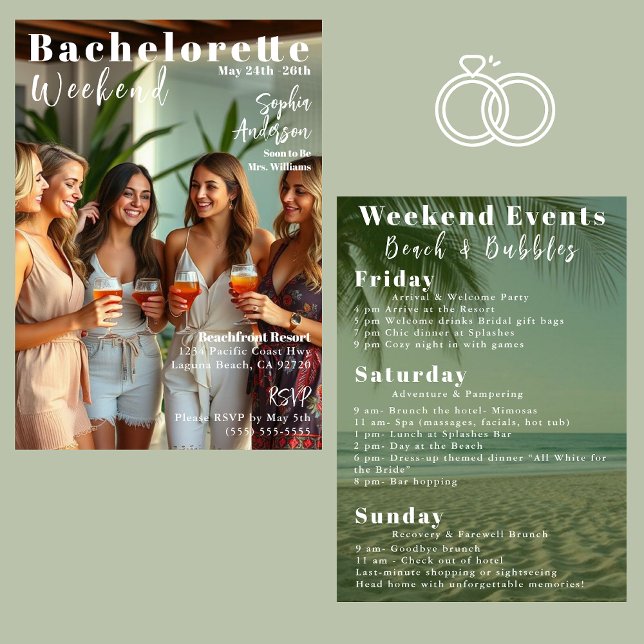 Einladung des Bachelorette Weekend Magazine (Bachelorette Weekend Magazine Cover Invitation)