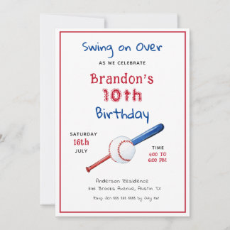 Einladung des Baseball Sports Kindergeburtstag