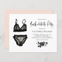 Einladung des Black Lace Lingerie Junggeselinnen-A