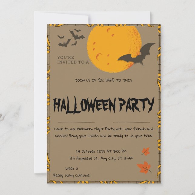 Einladung des bösen Halloween-Party (Vorderseite)