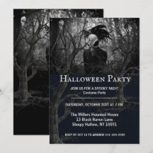 Einladung des Creepy Bird Skull Halloween-Party