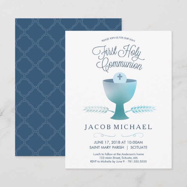 Einladung des ersten Heiligen Kommunion (Vorne/Hinten)