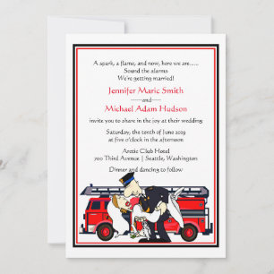 Einladung des Feuerwehrmanns zur Hochzeit
