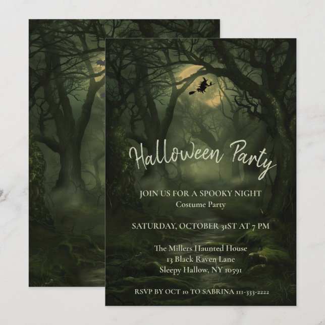 Einladung des gefleckten Halloween-Party (Vorne/Hinten)