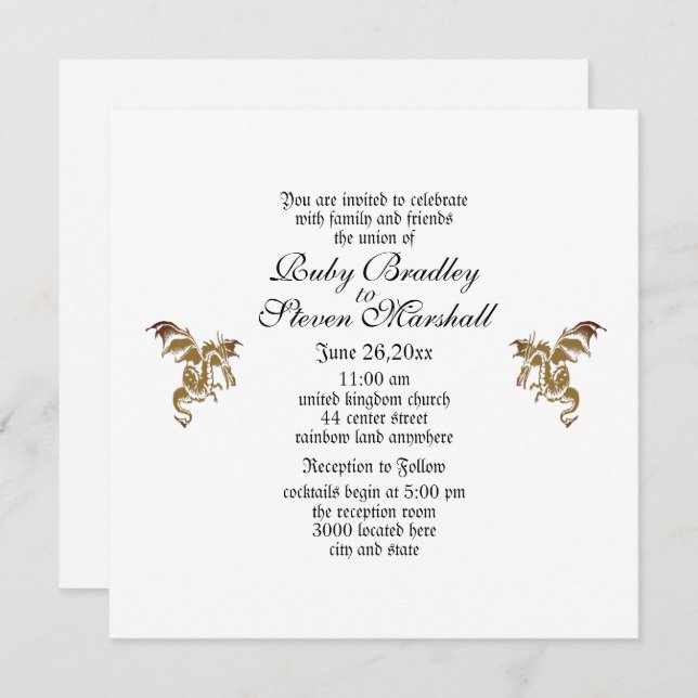 Einladung des Goldenen Drachen (Vorne/Hinten)