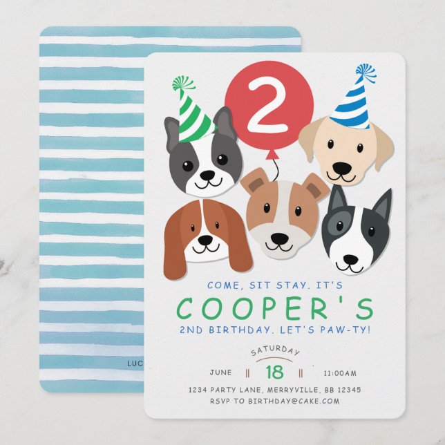Einladung des Hundes zum Geburtstag (Vorne/Hinten)