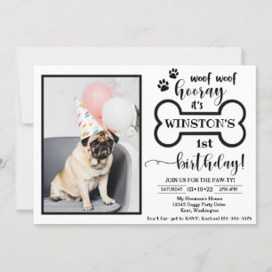 Einladung des Hundes zum Geburtstag Doggy Invasi