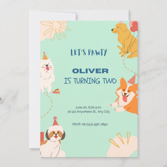 Einladung des Hundes zum Geburtstag, Einladung des (Vorderseite)