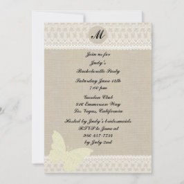 Einladung des Junggeselinnen-Abschieds Burlap und 